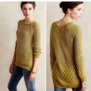 Moth Anthropologie Moss Green Open Knit Tunic Sweater S Whimsigoth Earthcore